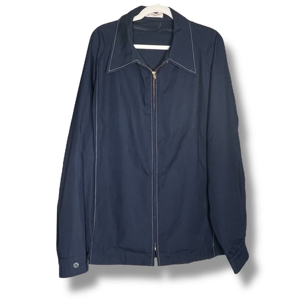Men's London Fog Navy Blue Full Zip Lightweight Jacket 46 Regular